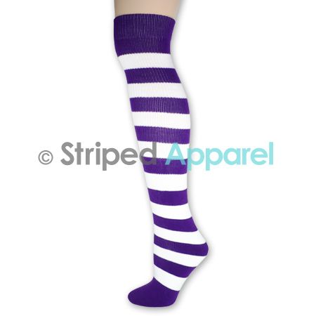   Knee High Socks Ladies Stripes Dance Team School Sports Clown Costume