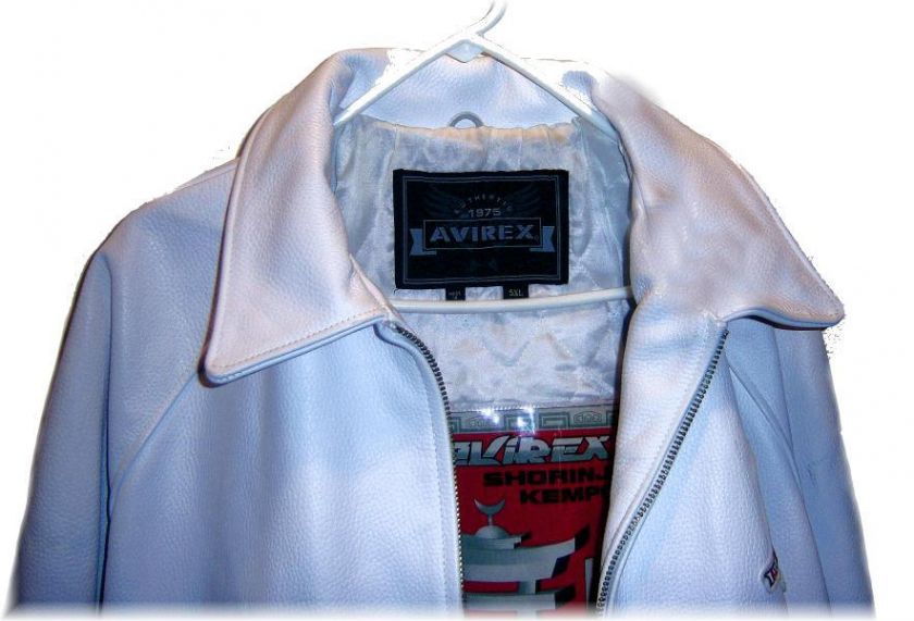 AVIREX USA SHORINJI KEMPO Jacket Mens Sz 5XL RARE White Leather 