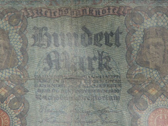   & 100 Hundert Mark Paper Money German Free Worldwide Shipping  