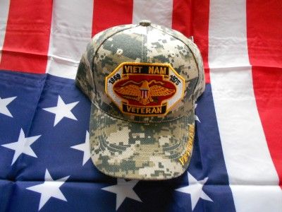 Vietnam Veteran 1959 1975 Army, USMC, Navy & AirForce Camo Cap/Hat 