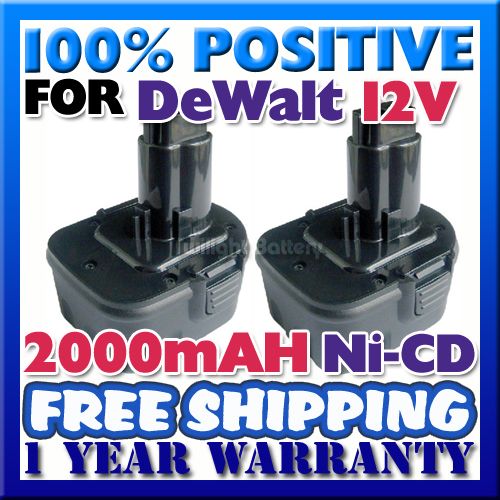 12V 2.0AH BATTERY FOR DEWALT DE9071 DW9071 DW9072  