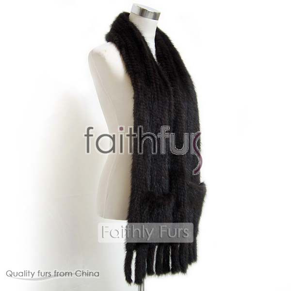 Mink Fur Knitted Scarf/Cape/Shawl/Stole/Wrap/Boa/Muffle  