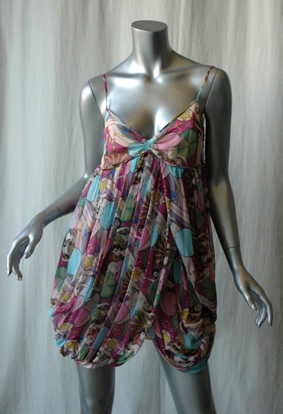 HEATHERETTE *BIBA GIRL*SILK* Chiffon Bubble Dress 4 NEW  