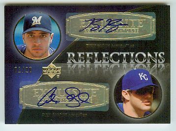 07 RYAN BRAUN   ALEX GORDON EXQUISITE AUTOGRAPH / 20  