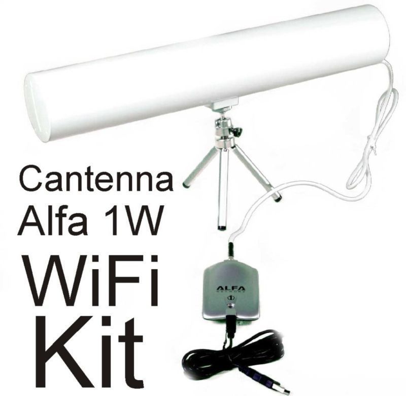 Cantenna ALL In ONE WiFi Kit WHITE Housing Alfa 1W NEW  