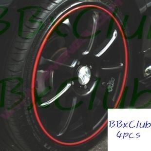 JAPAN Red Rim Stripe 17 Wheel Car Motor Decal sticker  