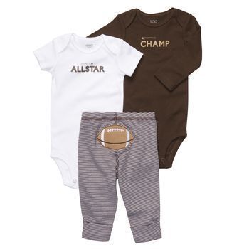 New Carters 3 Piece Football Champ Bodysuits Pant Set  