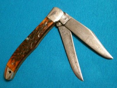 VINTAGE WESTERN BOULDER RED BONE BIG FOLDING HUNTER BOWIE KNIFE KNIVES 