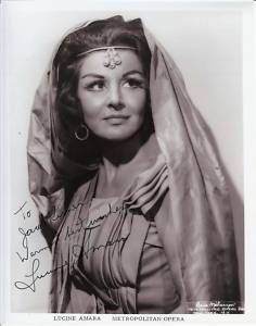 Fine Autgr Photo of Met Star LUCINE AMARA In Costume  