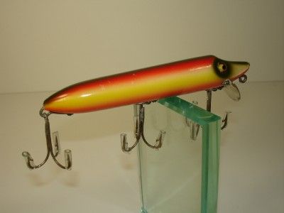 ANTIQUE HEDDON # 7500 VAMPIRE MINNOW   WOOD LURE ~ GLASS EYES ~ L RIG 