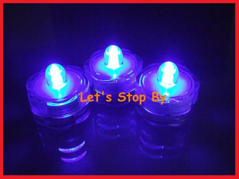 12 Blue LED SUBMERSIBLE Wedding Waterproof Floralytes Decoration Tea 