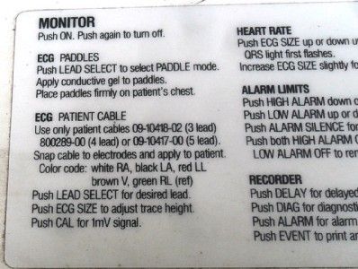   Lifepak 8 fisios de control con la impresora y las paletas usadas