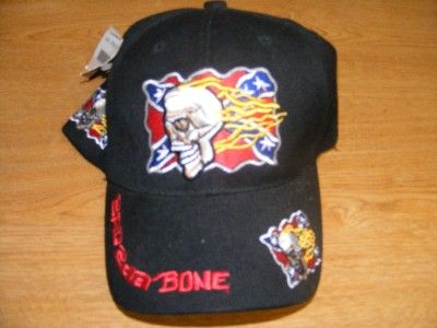 CONFEDERATE BAD 2 DA BONE REBEL SKULL REDNECK HAT CAP  