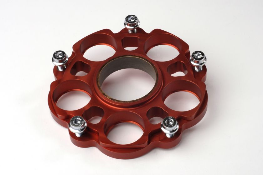 rear sprocket adapter for ducati anodised in red