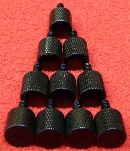 10 QUALITY ALUMINUM BLACK ANODIZED THUMB SCREWS 6/32  