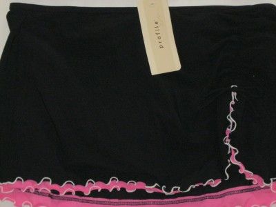 NWT GOTTEX BLACK RUFFLE 2 PIECE SKIRTED TANKINI SWMSUIT 38D 12  