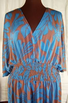 Blue Brown V Neck TUNIC Long TOP Dolman Sleeves Clubbing Dancing Shirt 