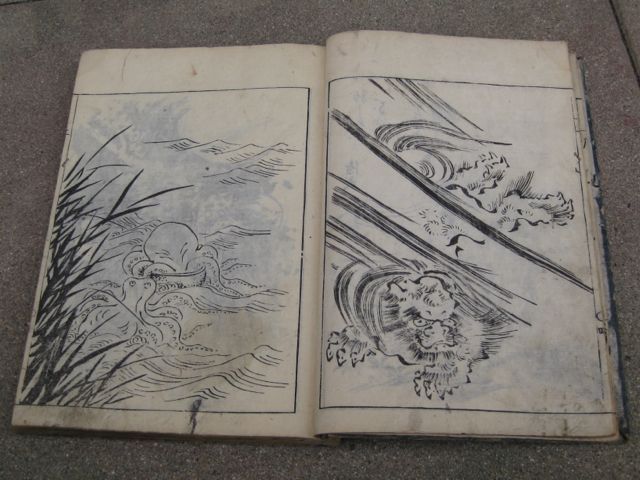 Antique 1700s MORIKUNI EHON JAPANESE WOODBLOCK PRINT SKETCH BOOK ORIG 