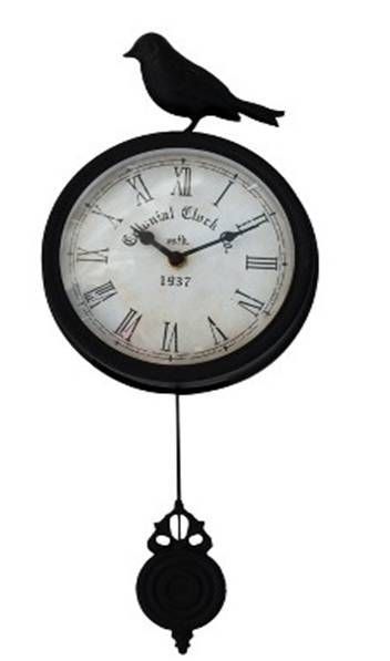 Bird Wall Clock With Pendulum by Ashton Sutton #H086 15  