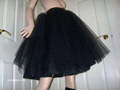   SWINGGY VINTAGE BLACK TULLE FULL CICLE PROM PETTICOAT TUTU TULE SKIRT