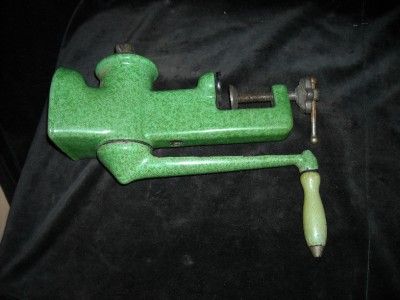 Heavy Duty Vintage Enamel Coated Cast Iron Meat Grinder Marked Harper 