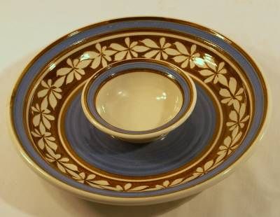 Artist Signed Traverso Chip Dip Serving Bowl Stoneware  