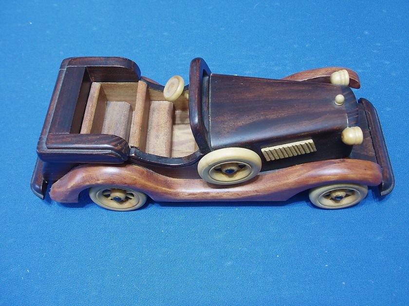   Car Handcrafted Solid Walnut Oak Wood Collectibe Antique Style Car