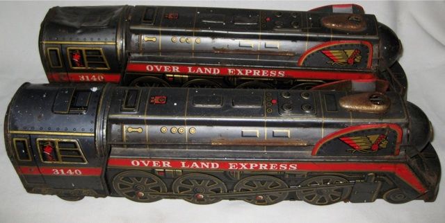 Vtg Modern Toys Japan Litho Trains OVER LAND EXPRESS  