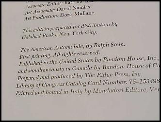 THE AMERICAN AUTOMOBILE BOOK~ELECTRIC STEAM CARS~STEIN  