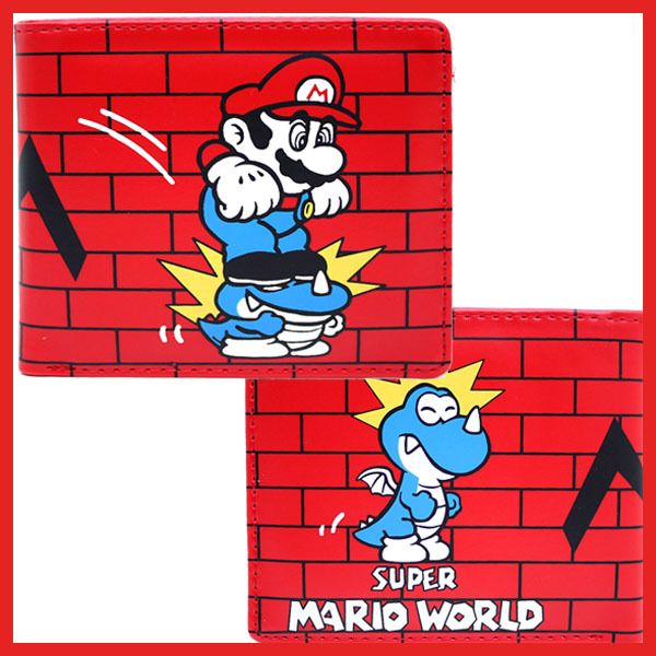 Super Mario Bothers Wallet Kids Bi Fold Wallet  Red  