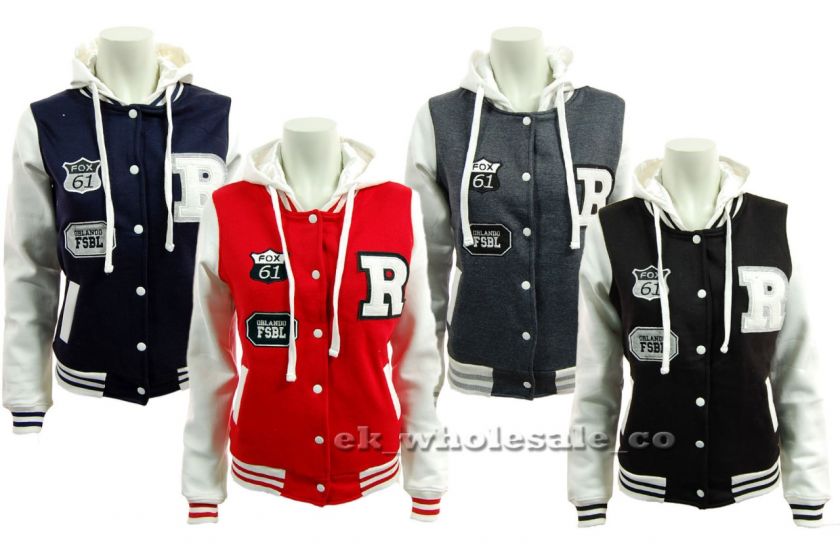 B23 New R Varsity Orlando Baseball Jacket Hoodie Top Sizes 8 14  