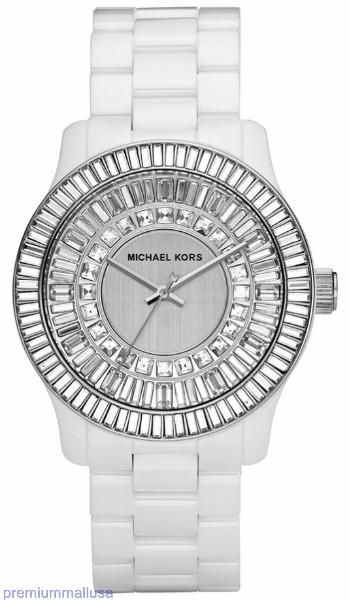   white ceramic women watch MK5361 baguette crystals new in box  