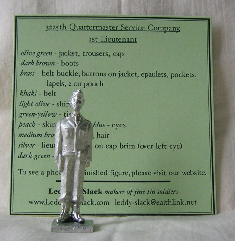 WWII Quartermaster 1st Lieutenant tin soldier casting  