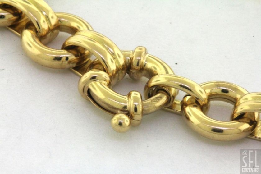 AARON BASHA HEAVY 18K GOLD FANCY ELEGANT CHAIN LINK BRACELET  