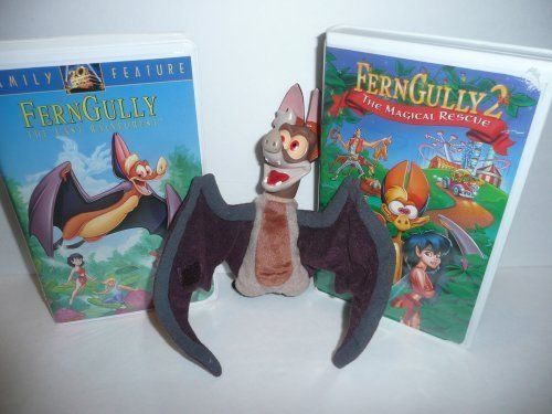   Gully & Fern Gully 2 VHS Tapes~Batty Koda Beanbag Plush~RARE