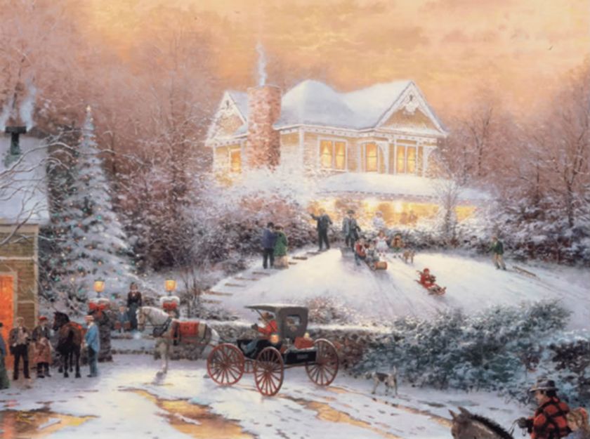 Thomas Kinkade Victorian Christmas Snowy Eve1000 Piece Jigsaw Puzzle 