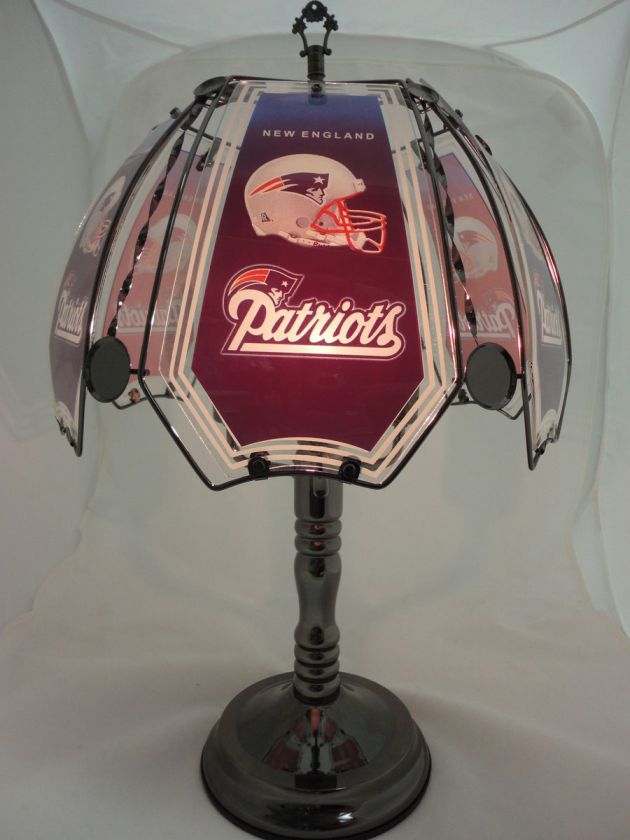 NEW NFL New England Patriots Black Chrome Touch Lamp NR  