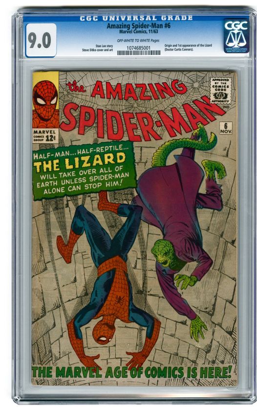    Man #6 CGC 9.0 OW/White Origin/1st Lizard Marvel Silver Age Comic