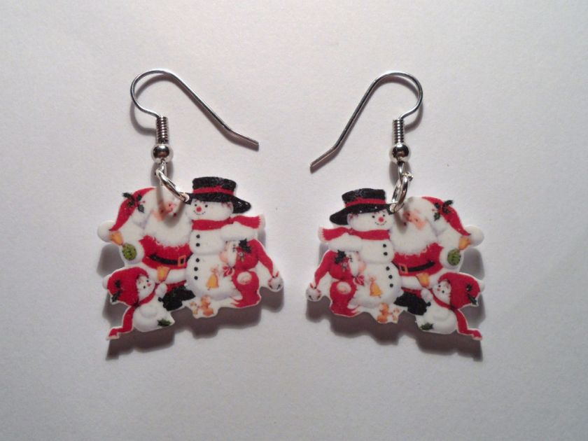 ST NICHOLAS AND SNOWMEN EARRINGS  