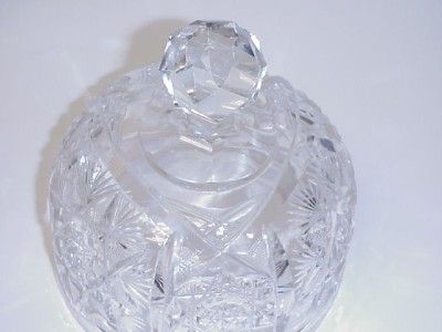 AMERICAN BRILLIANT CUT GLASS CHEESE DISH DOME TOP STAR  