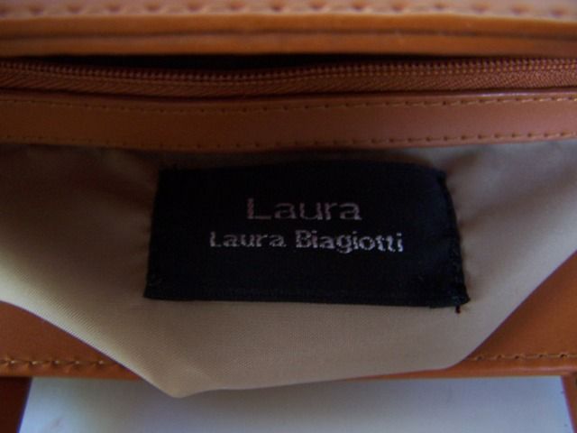 LAURA BIAGIOTTI BROWN LEATHER SATCHEL TOTE PURSE  