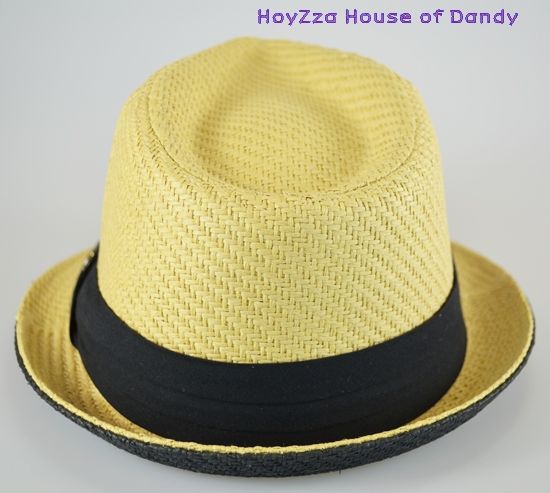 Summer Cool Fedora 100% Paper Hat  Beige w/ Black Band  