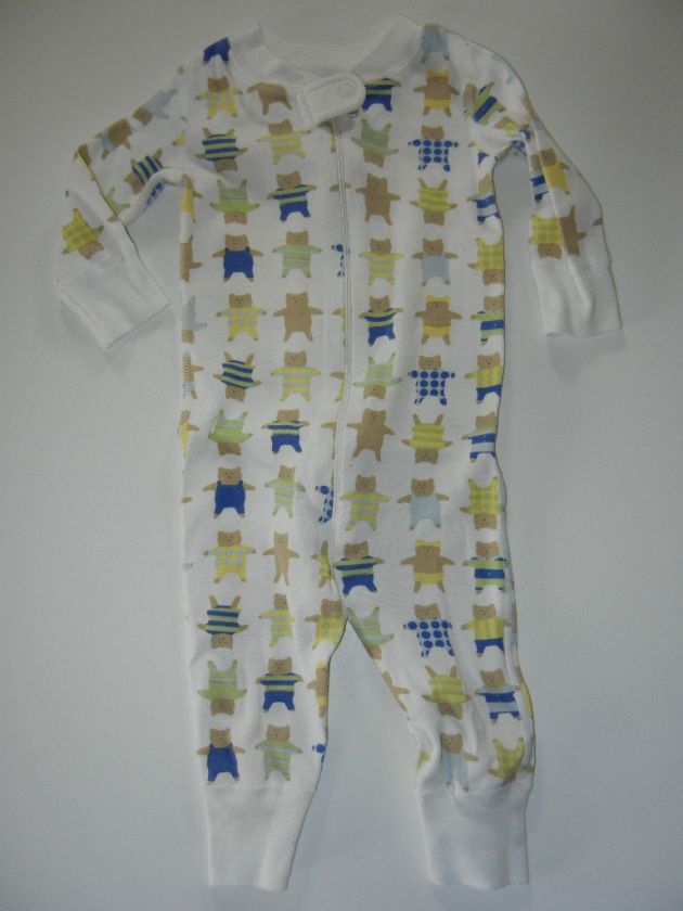 Hanna Andersson Teddy Bear 1 Piece Pajamas 60 6 9 RL  