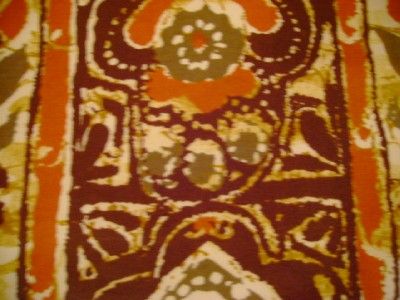 Vintage SCHUMACHER Fiji Batik 70s Drapery Fabric BTY  