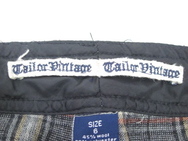 LOT 2 TAILOR VINTAGE Blue Brown Plaid Shorts Sz 6  