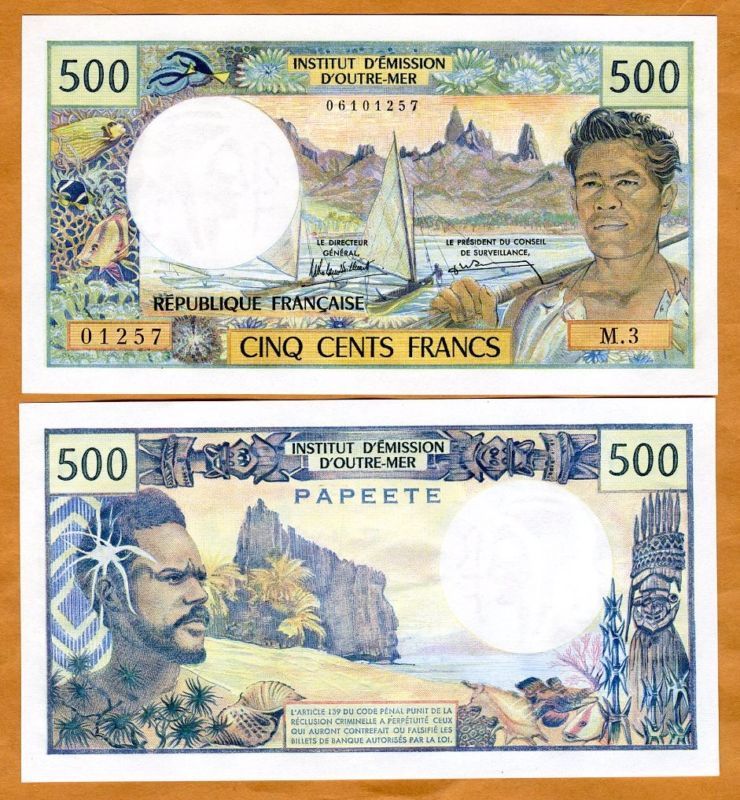 Tahiti, 500 francs (1985) Papeete, P 25 (25d), UNC  