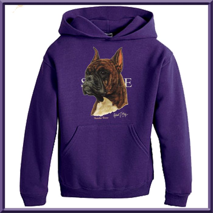 RJM Brindle Boxer Dog Breed Portrait HOODIE S 2X,3X,4X  