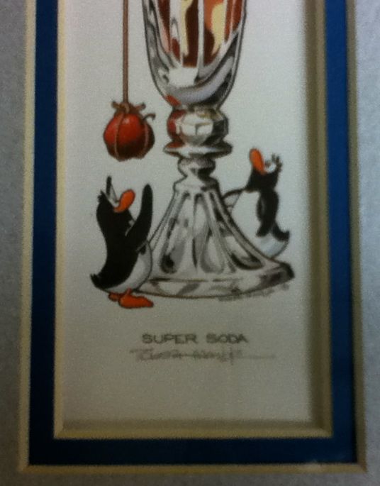 SUPER SODA ~6 PENGUINS build a SUNDAE ~ SIGNED California Artist 