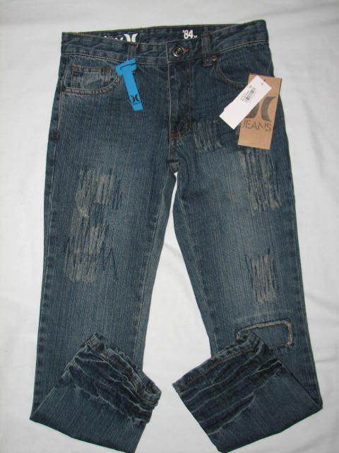 NEW BOYS HURLEY 84 SLIM JEANS DARK STONEWASH 16 28  