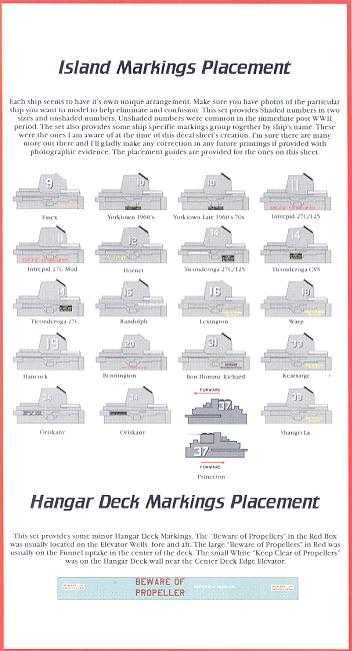 Starfighter Decals 1/700 U.S.S. ESSEX CLASS CARRIER Markings  